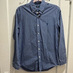 Polo Ralph Lauren Men's Blue and White Shirt Size Small
